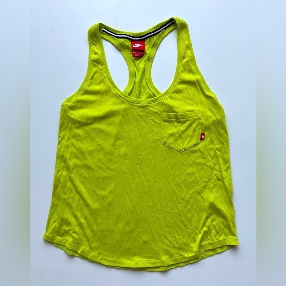 Nike Green Yellow Soft Lightweight Flowy Racerback Workout Gym Tank Top Medium